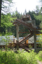 Raildroad overpass bridge at Kootenai Falls 