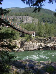 The Swinging Bridge near Kootenai Falls on the Kootenai River
