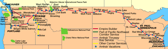 Amtrak Service Map