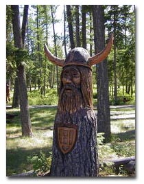 Nordic statues in the Libby Town Park