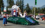 Royalty float in the Loggers Day Parade