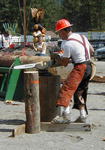 Donut stacking with a chainsaw