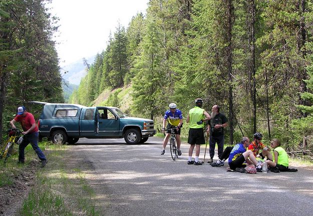 Injured biker. Photo by Dawn Ballou, LibbyMT.com.