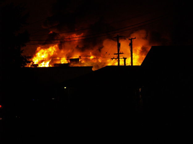 Night fire. Photo by Duane J. Willliams/KLCB-KTNY (c) 2010.