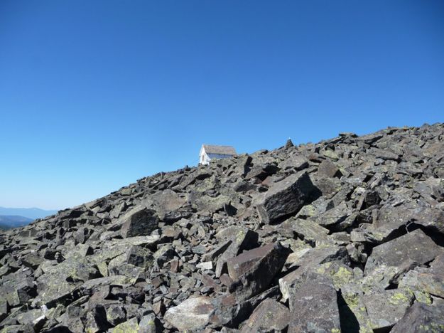 Near the top. Photo by Bob Hosea.