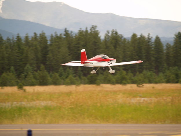 Taking off. Photo by Duane Williams, KLCB-KTNY Radio.