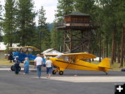 By the old tower. Photo by Duane Williams, KLCB-KTNY Radio.