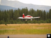 Taking off. Photo by Duane Williams, KLCB-KTNY Radio.