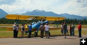 The 1940 Stearman draws a crowd. Photo by LibbyMT.com.