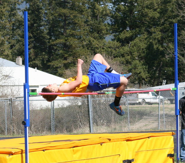 Over the high jump. Photo by LibbyMT.com.
