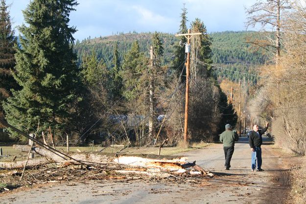 Surveying the damage. Photo by LibbyMT.com.