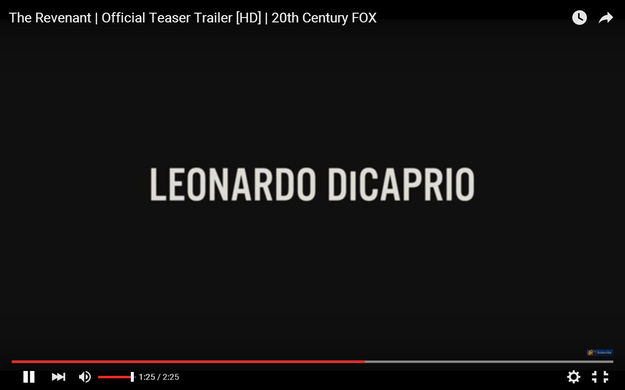 Leonardo DiCaprio. Photo by The Revenant.