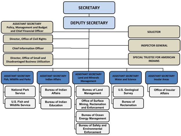DOI organizational chart. Photo by U.S. Department of the Interior.