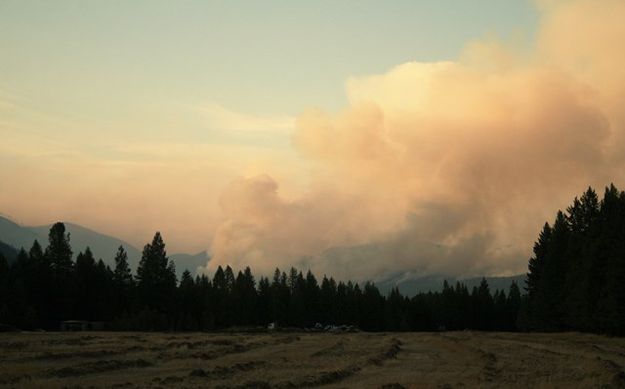 And this burnout  was happening on the West Fork fire. Photo by LibbyMT.com.