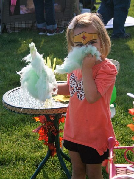 One way to eat cotton candy. Photo by LibbyMT.com.