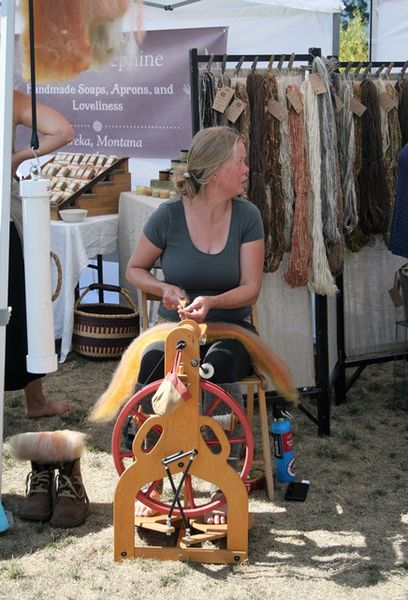 Spinning wool. Photo by LibbyMT.com.