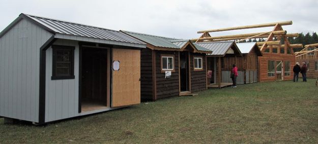 Several cabins on display. Photo by LibbyMT.com.