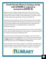 Library Closure Notice. Photo by Lincoln County Library.