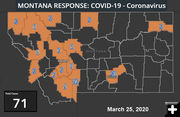 Montana COVID-19 map. Photo by Montana Department of Health and Human Services.