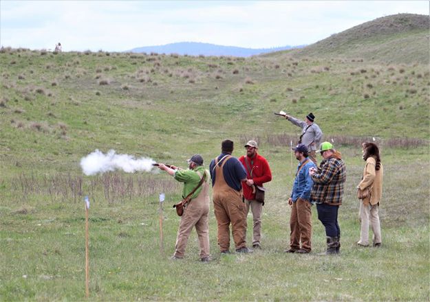 On the pistol range. Photo by LibbyMT.com.