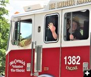 A wave from McCormick VFD. Photo by LibbyMT.com.