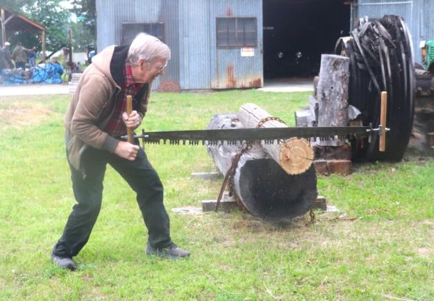 Sawing the hard way. Photo by LibbyMT.com.