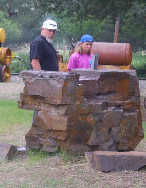 Rock slab to demonstrate drilling. Photo by LibbyMT.com.