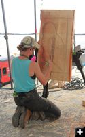 <center>Taylor White draws out</center> <center>a quick carve</center>. Photo by LibbyMT.com.