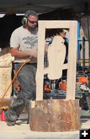 <center>Josh Miller works on a</center> <center>quick carve on Saturday</center>. Photo by LibbyMT.com.