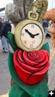 Clock/rose detail. Photo by LibbyMT.com.