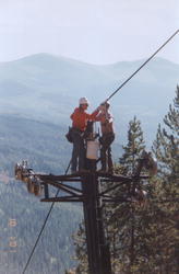 Installing the new ski lift at Turner Ski Area