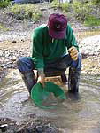 Panning for gold on Libby Creek
