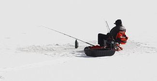 Ice fishing on Loon Lake on Saturday, February 14