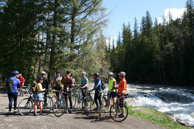 Enjoying Yaak Falls. Photo by LibbyMT.com.