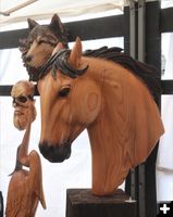 Jeff Samudosky carvings for sale. Photo by LibbyMT.com.