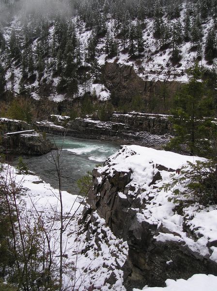 Winter at the falls. Photo by LibbyMT.com.