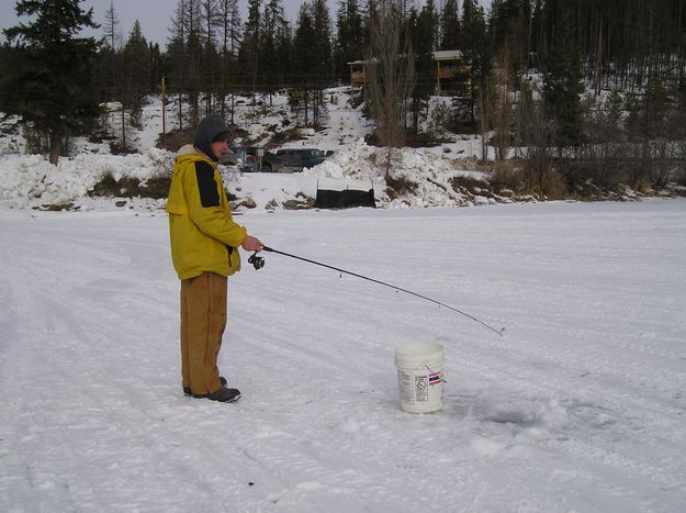 McGregor Lake Ice Fishing. Photo by LibbyMT.com.