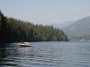 Boating on Bull Lake. Photo by LibbyMT.com.