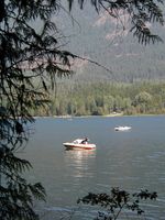 Boating on Bull Lake. Photo by LibbyMT.com.